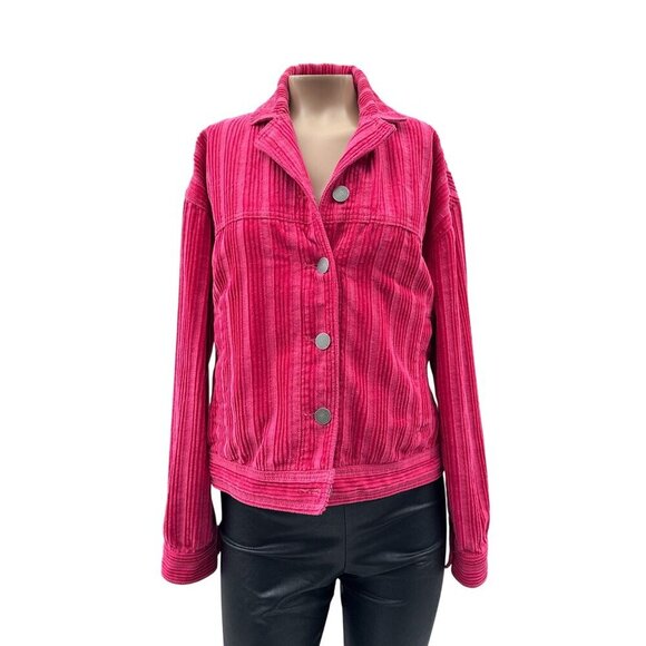 Cabi Cheeky‎ Topper Pink Corduroy Jacket #4124 Long Sleeve Button Front Women XS - Picture 3 of 12